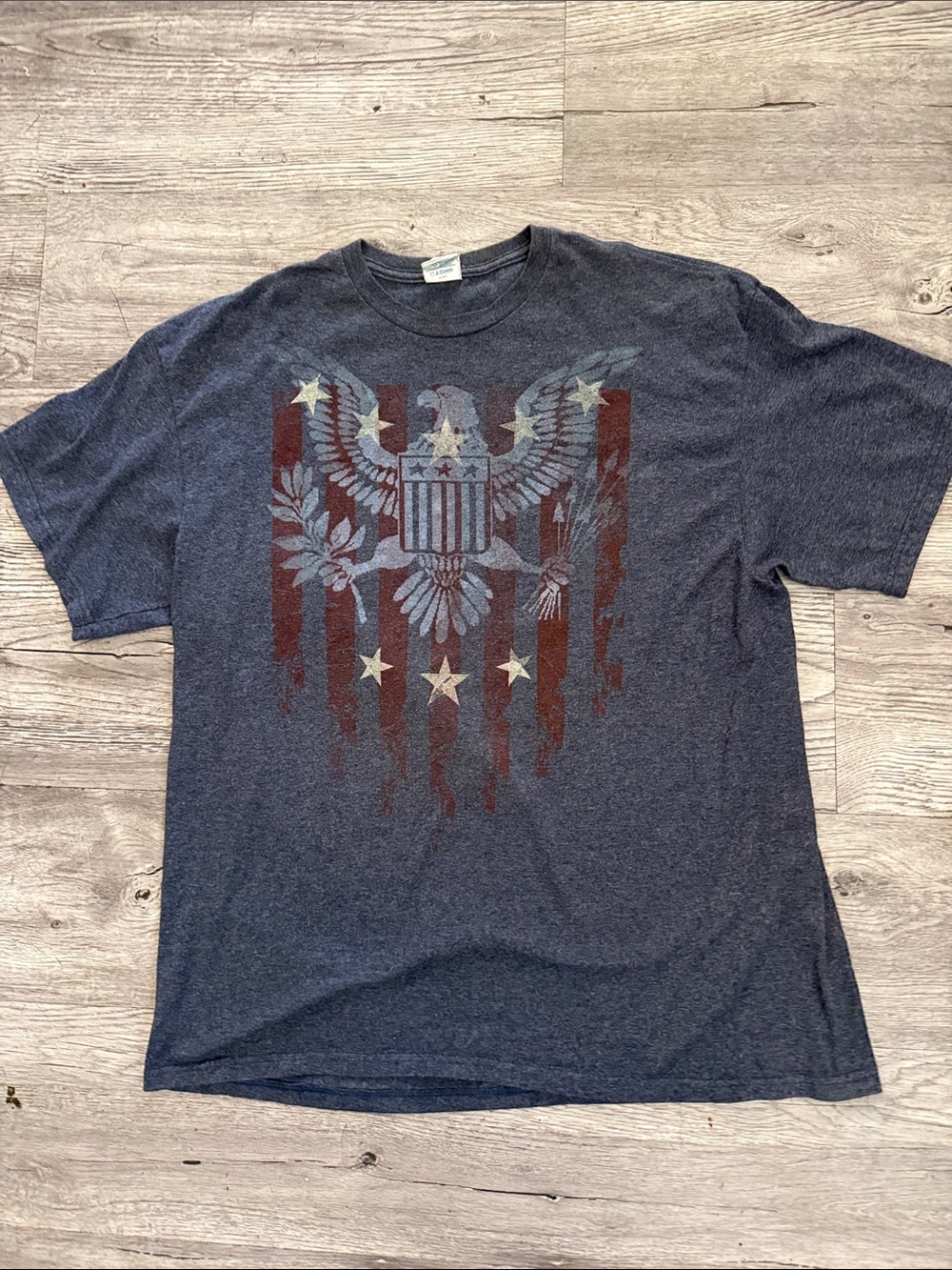 Delta Men's Navy Short-Sleeve Eagle & Flag Graphic Tee